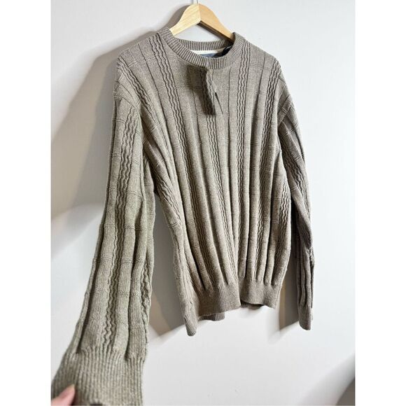 Vintage Oscar de la renta tan grandpa core knit sweater sz XL - Picture 4 of 7